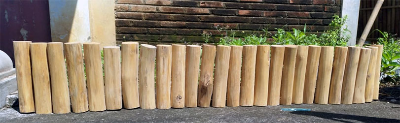 Rustic Teak Wood Log Planter