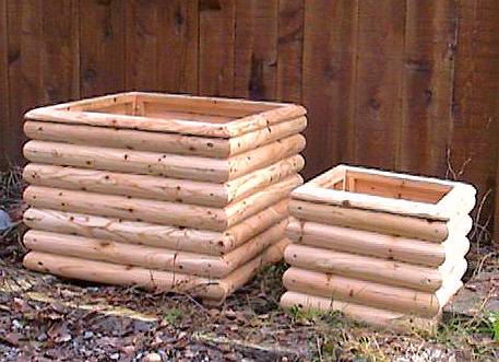 Cedar Wood Log Planter