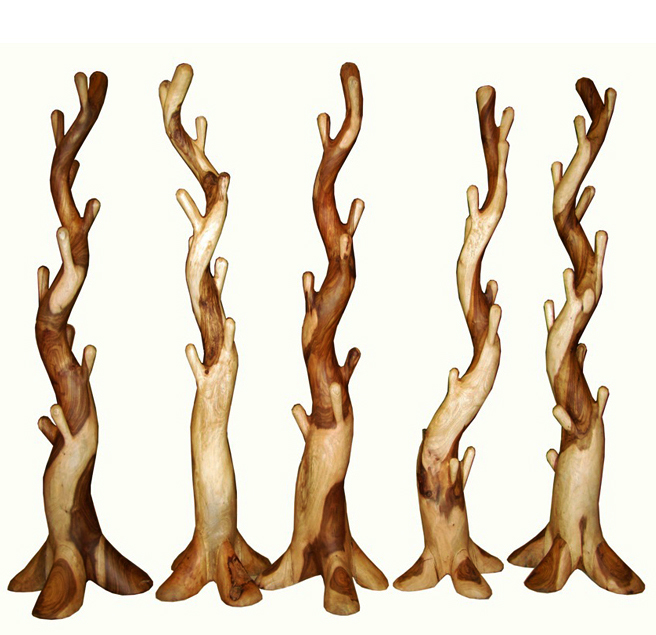 wooden tree coat rack