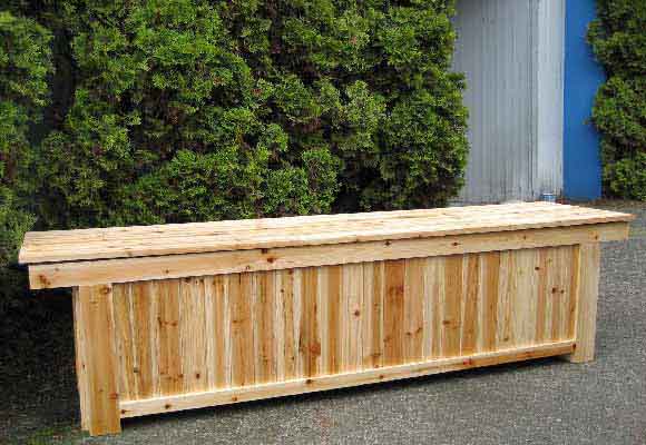 hardwood garden storage bench